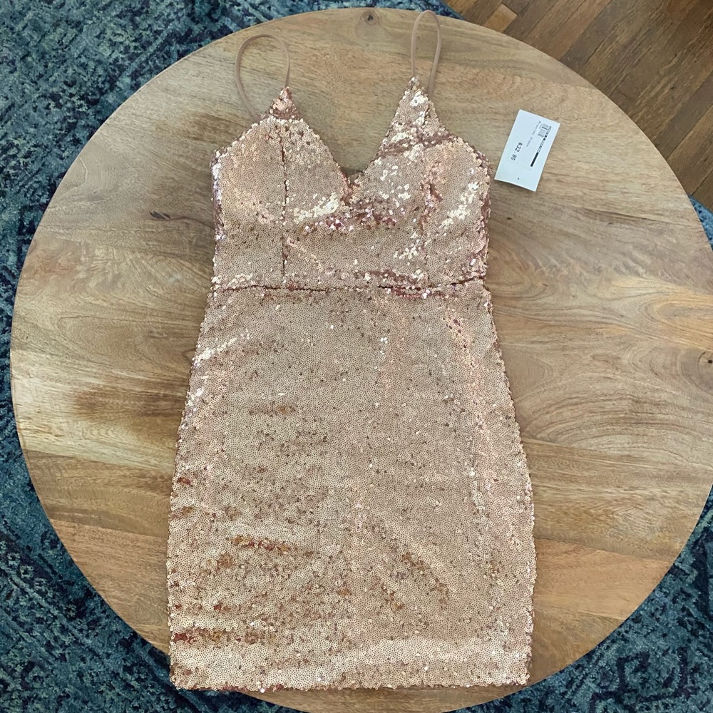 NWT/ Tan Sequined Dress from Laura’s Boutique